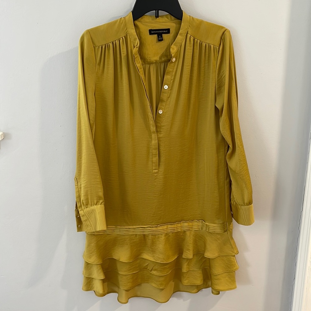 Banana Republic high low green dress size 2